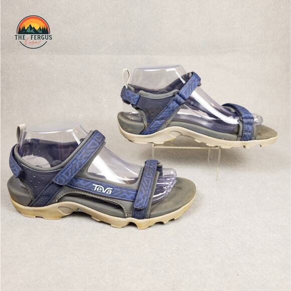 Teva Strappy Sandals Blue Gray Hiking Adjustable Strap Unisex Kids Size 6 - Picture 3 of 12